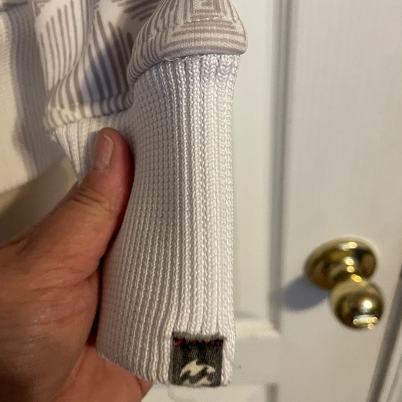 Billabong White Gray Aztec Print Coat Sz‎ Small Mid Weight Thumb Holes - Picture 2 of 5